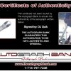 Dj Quik certificate of authenticity from the autograph bank