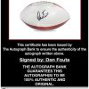 Dan Fouts certificate of authenticity from the autograph bank