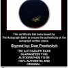 Dan Pawlovich certificate of authenticity from the autograph bank