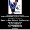 Dane DeHaan & Cara Delevingne certificate of authenticity from the autograph bank
