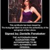 Danielle Panabaker certificate of authenticity from the autograph bank