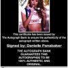 Danielle Panabaker certificate of authenticity from the autograph bank