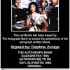 Daphne Zuniga certificate of authenticity from the autograph bank