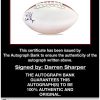 Darren Sharper certificate of authenticity from the autograph bank