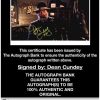 Dean Cundey certificate of authenticity from the autograph bank
