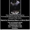 Demetrius Shipp Jr. & Benny Boom certificate of authenticity from the autograph bank