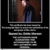 Eddie Marsan certificate of authenticity from the autograph bank