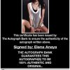 Elena Anaya certificate of authenticity from the autograph bank