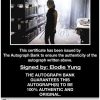 Elodie Yung certificate of authenticity from the autograph bank