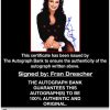 Fran Drescher certificate of authenticity from the autograph bank