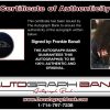 Frankie Banali certificate of authenticity from the autograph bank