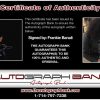 Frankie Banali certificate of authenticity from the autograph bank