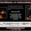 Gza certificate of authenticity from the autograph bank
