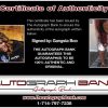 Gangsta Boo certificate of authenticity from the autograph bank