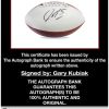 Gary Kubiak certificate of authenticity from the autograph bank
