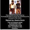 Geena Davis certificate of authenticity from the autograph bank