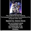 Geena Davis certificate of authenticity from the autograph bank