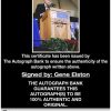 Gene Elston certificate of authenticity from the autograph bank