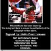 Helio Castroneves certificate of authenticity from the autograph bank