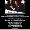Holt Mccallany certificate of authenticity from the autograph bank