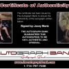 Jacey Marie certificate of authenticity from the autograph bank