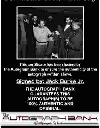 Jack Burke Jr authentic signed 8x10 picture