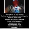 Jacob Batalon certificate of authenticity from the autograph bank
