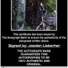Jaeden Lieberher certificate of authenticity from the autograph bank
