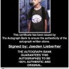 Jaeden Lieberher certificate of authenticity from the autograph bank