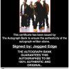 Jagged Edge certificate of authenticity from the autograph bank