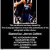 Jarron Collins certificate of authenticity from the autograph bank