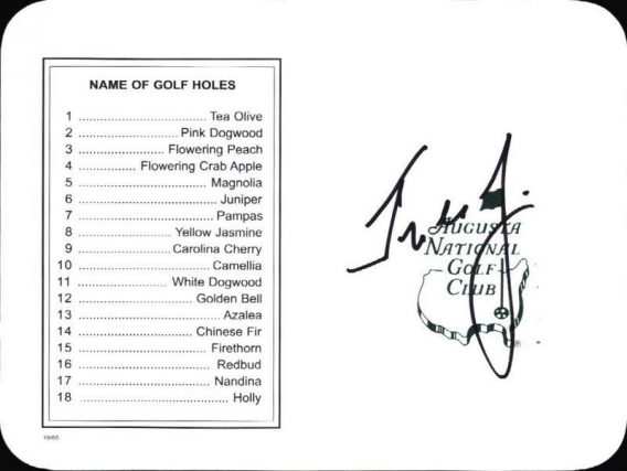 Jeev Milkha Singh authentic signed Masters Score card