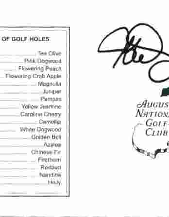 Jeff Quinney authentic signed Masters Score card