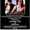Jennifer Tilly & Redman certificate of authenticity from the autograph bank