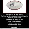 Joey Bosa certificate of authenticity from the autograph bank