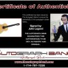 John Legend certificate of authenticity from the autograph bank