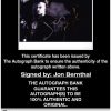 Jon Bernthal certificate of authenticity from the autograph bank