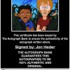 Jon Heder certificate of authenticity from the autograph bank