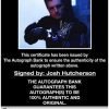 Josh Hutcherson certificate of authenticity from the autograph bank