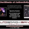 Kaskade certificate of authenticity from the autograph bank