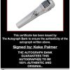 Keke Palmer certificate of authenticity from the autograph bank