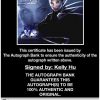 Kelly Hu certificate of authenticity from the autograph bank