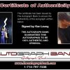 Ken Leung certificate of authenticity from the autograph bank