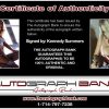 Kennedy Summers certificate of authenticity from the autograph bank