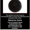 Kesha certificate of authenticity from the autograph bank