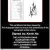 Kevin Na certificate of authenticity from the autograph bank