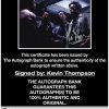 Kevin Thompson certificate of authenticity from the autograph bank