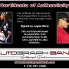 Layzie Bone certificate of authenticity from the autograph bank
