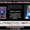 Lita Ford certificate of authenticity from the autograph bank