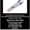 Mac Miller certificate of authenticity from the autograph bank
